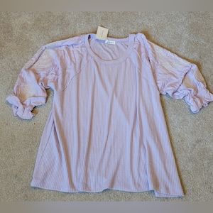 New Women's large purple Blouse top